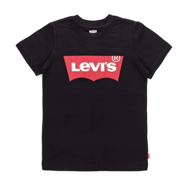 Levi's Black Unisex T-Shirt With Red Logo For Jr And Teen