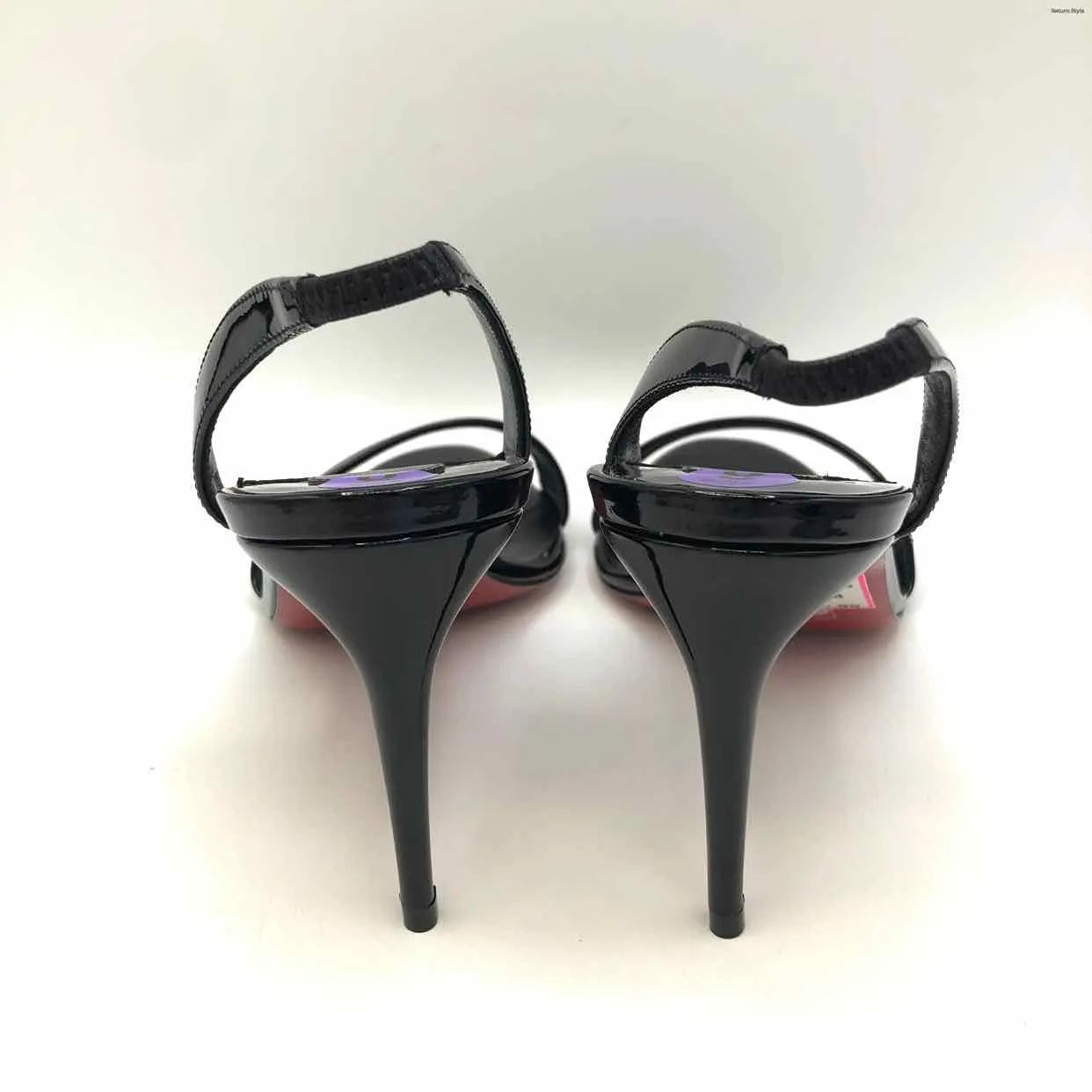 LOUBOUTIN Black Patent Leather Italian Made 3.75 Stiletto Heel Shoes