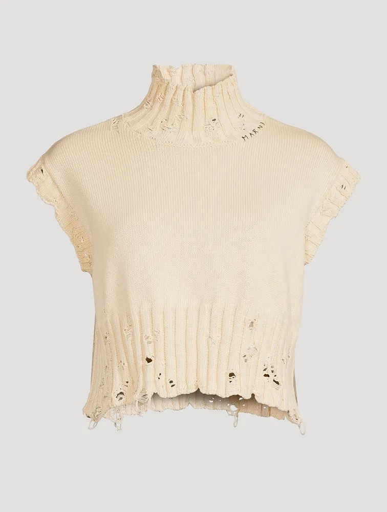 MARNI Distressed Turtleneck Sweater Vest