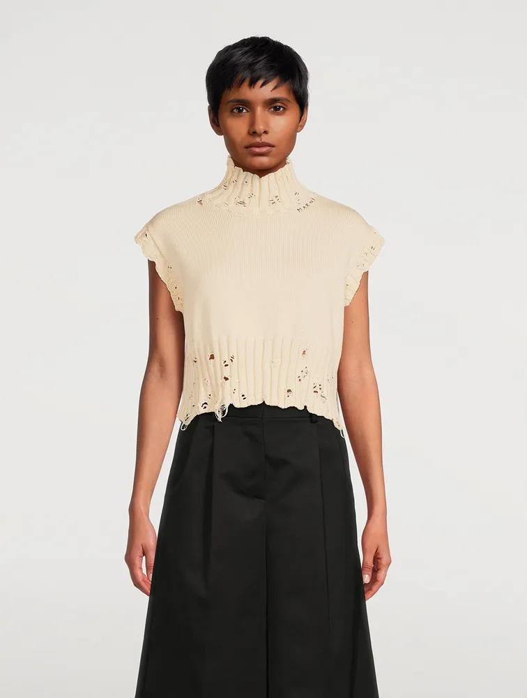 MARNI Distressed Turtleneck Sweater Vest