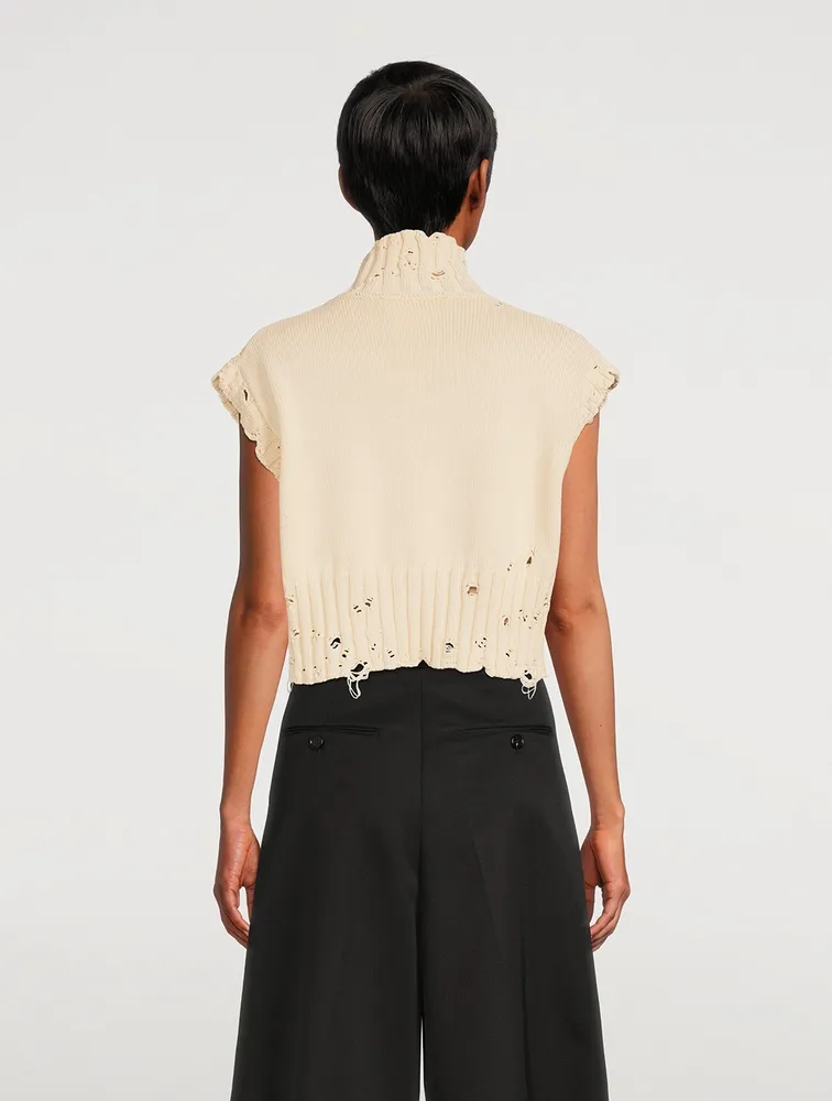 MARNI Distressed Turtleneck Sweater Vest