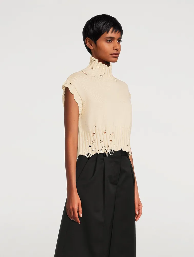 MARNI Distressed Turtleneck Sweater Vest