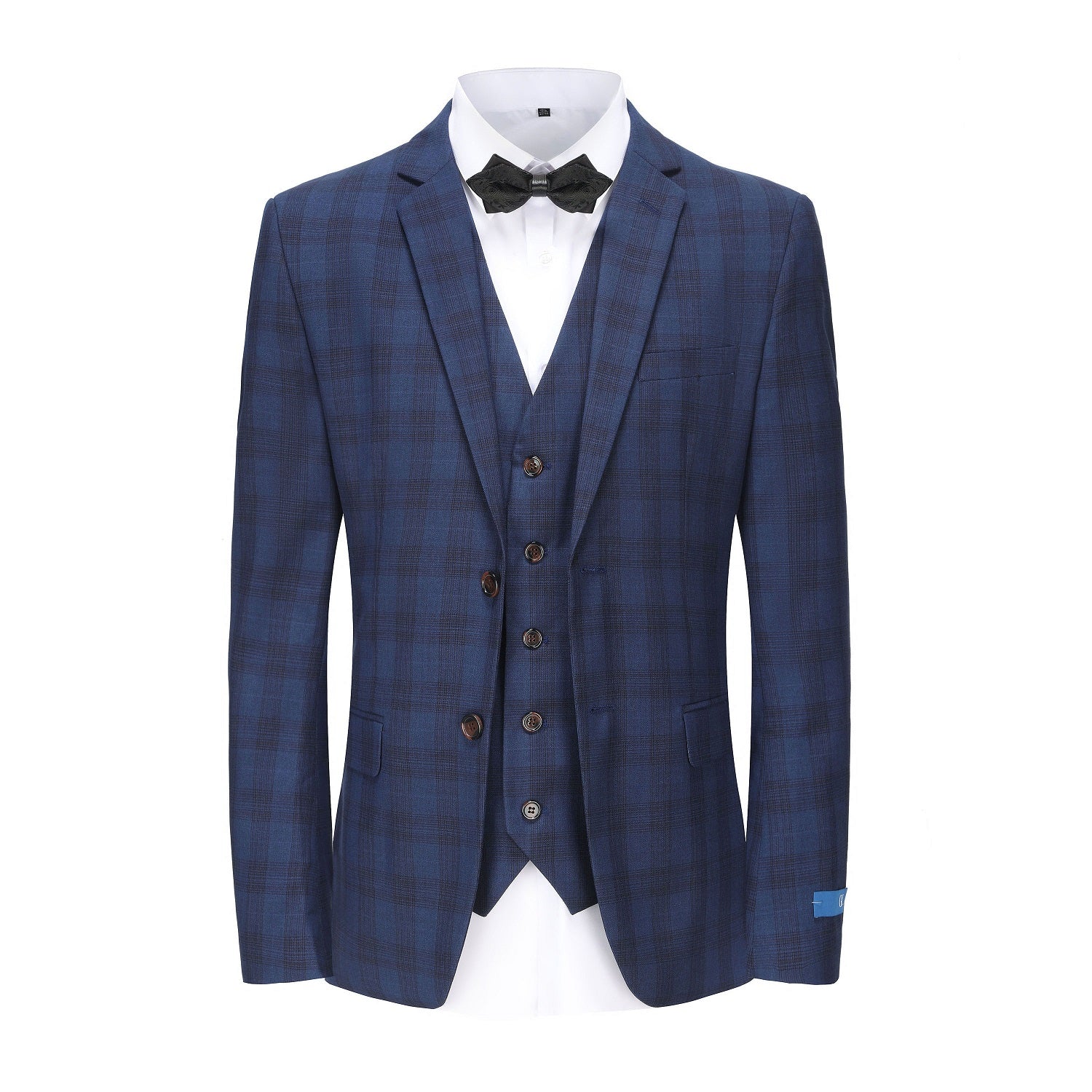 Men's 3-Piece Performance Stretch Slim Fit Check Suit