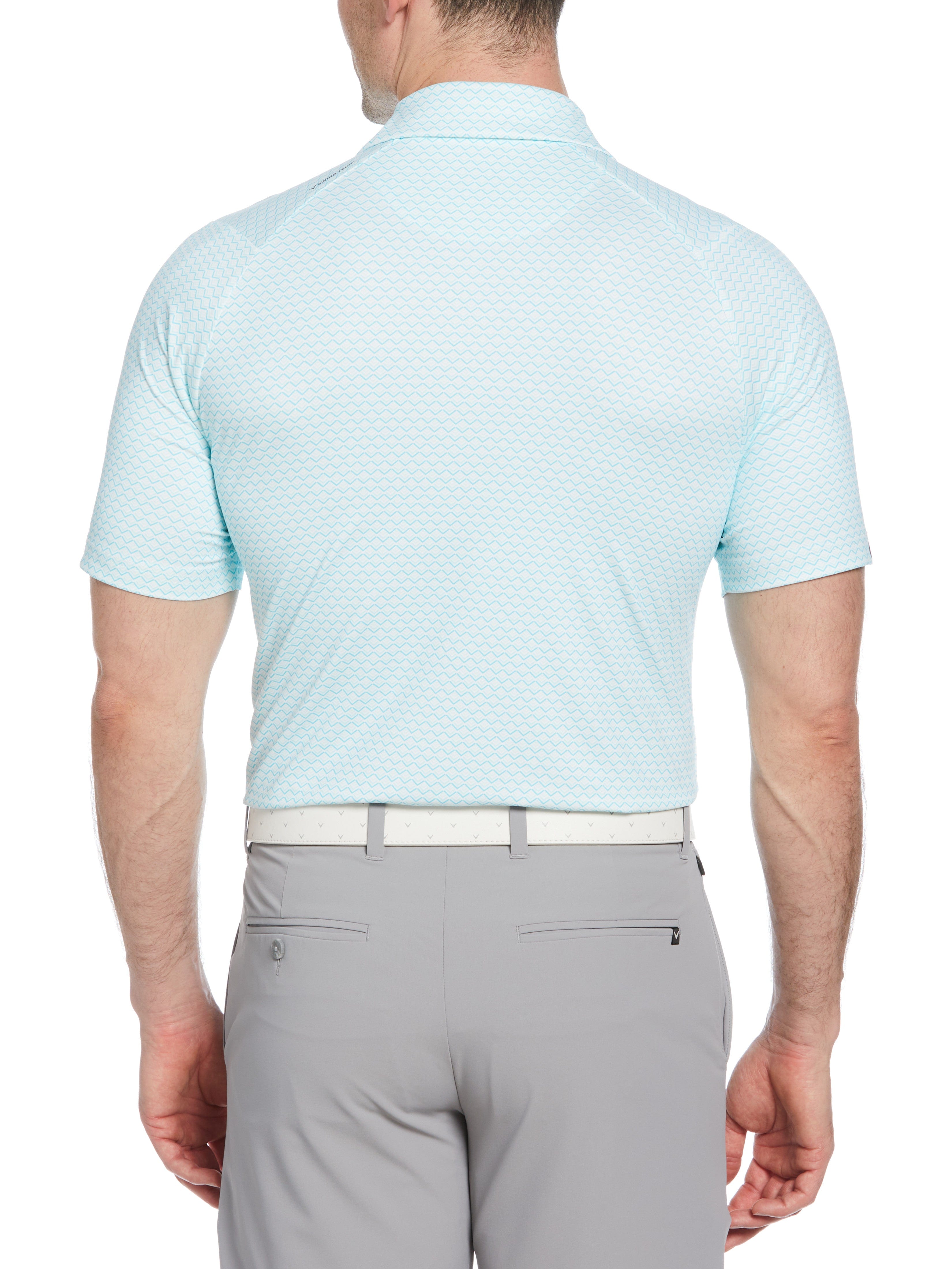 Mens Short Sleeve All Over Tee Time Print Polo