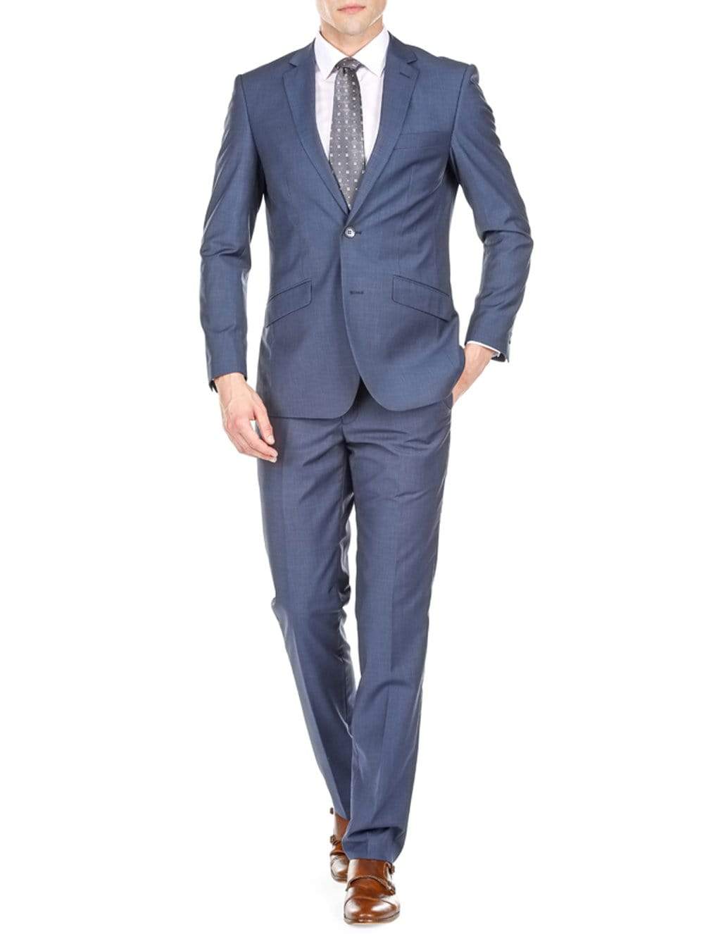 Men's Slim Fit Sharkskin 2 Piece Suit