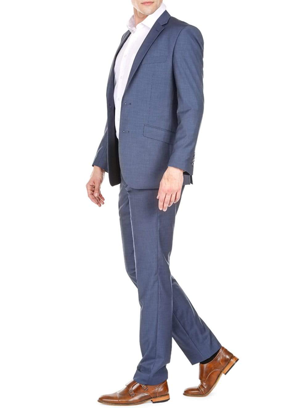 Men's Slim Fit Sharkskin 2 Piece Suit