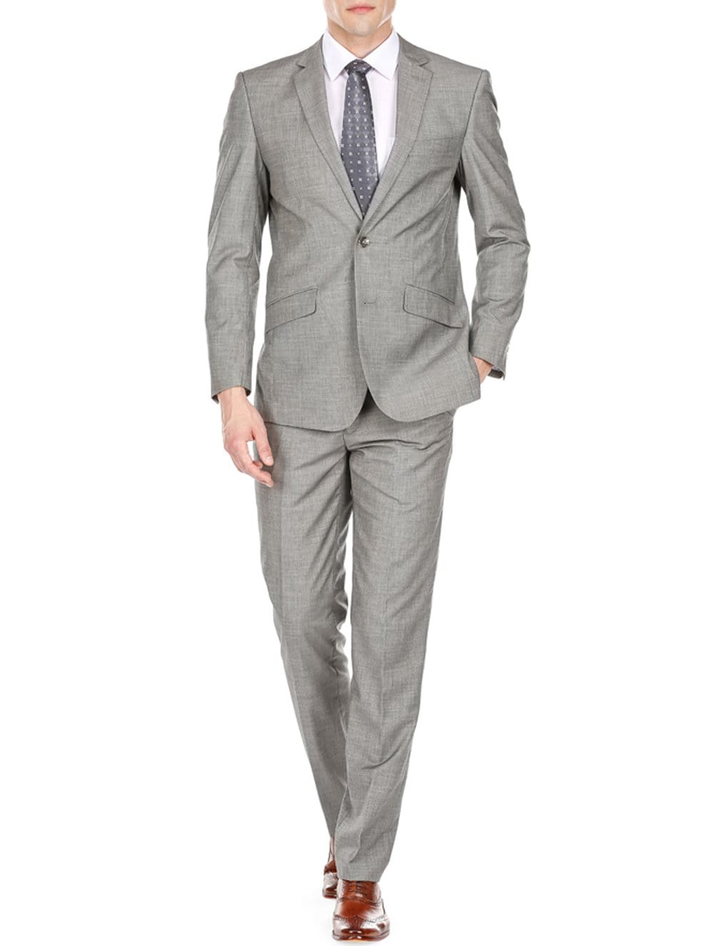 Men's Slim Fit Sharkskin 2 Piece Suit