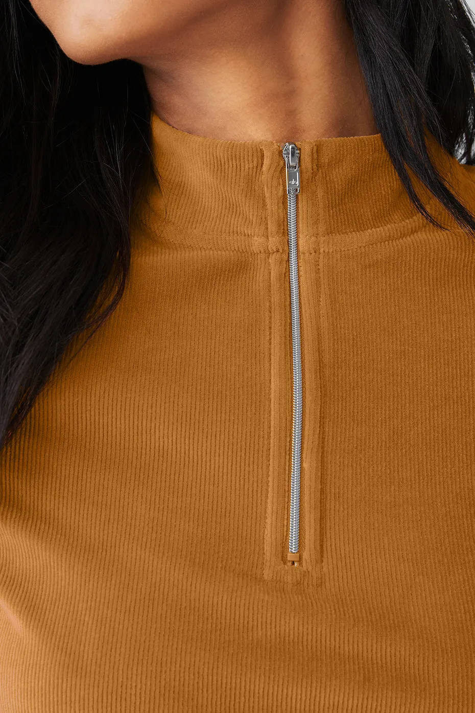 Micro Corduroy Winter Break Mock Neck - Toffee