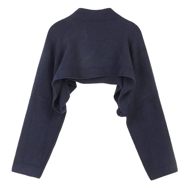 Navy Blue Oversized Knit Raglan Sleeve Sweater