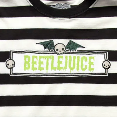 new!Juniors Beetlejuice The Movie Cropped Tee Womens Crew Neck Short Sleeve Graphic T-Shirt