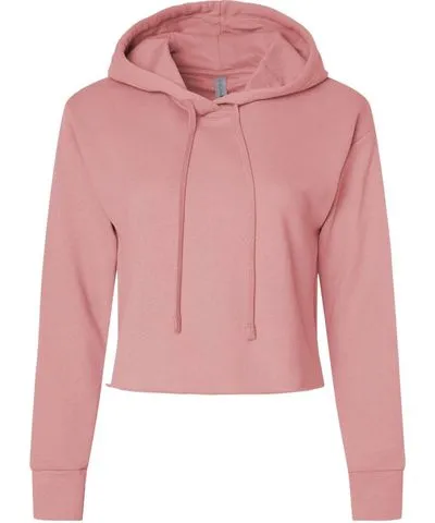 Next Level Women's Laguna Sueded Raw Edge Crop Hoodie