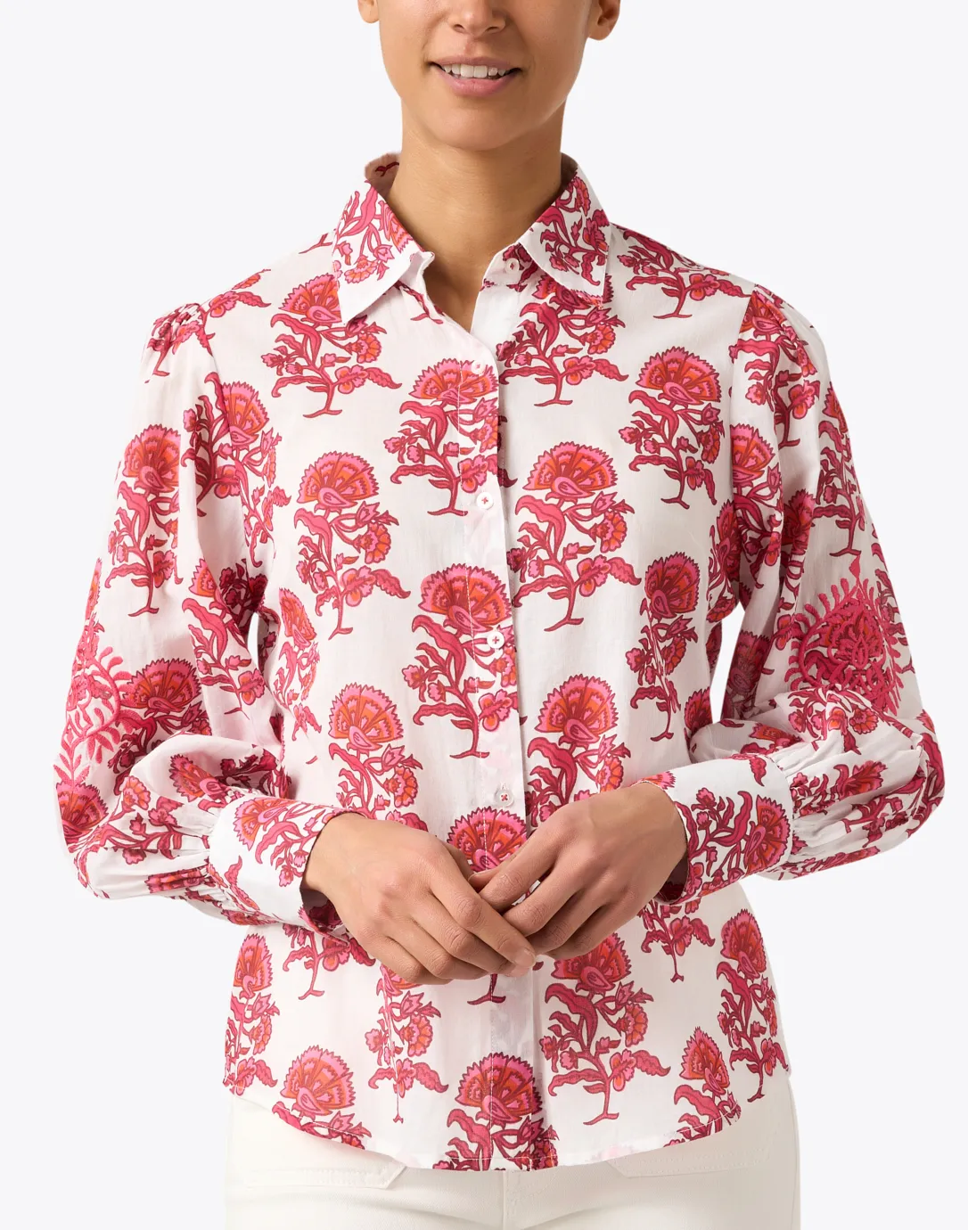 Norway Red Floral Cotton Shirt