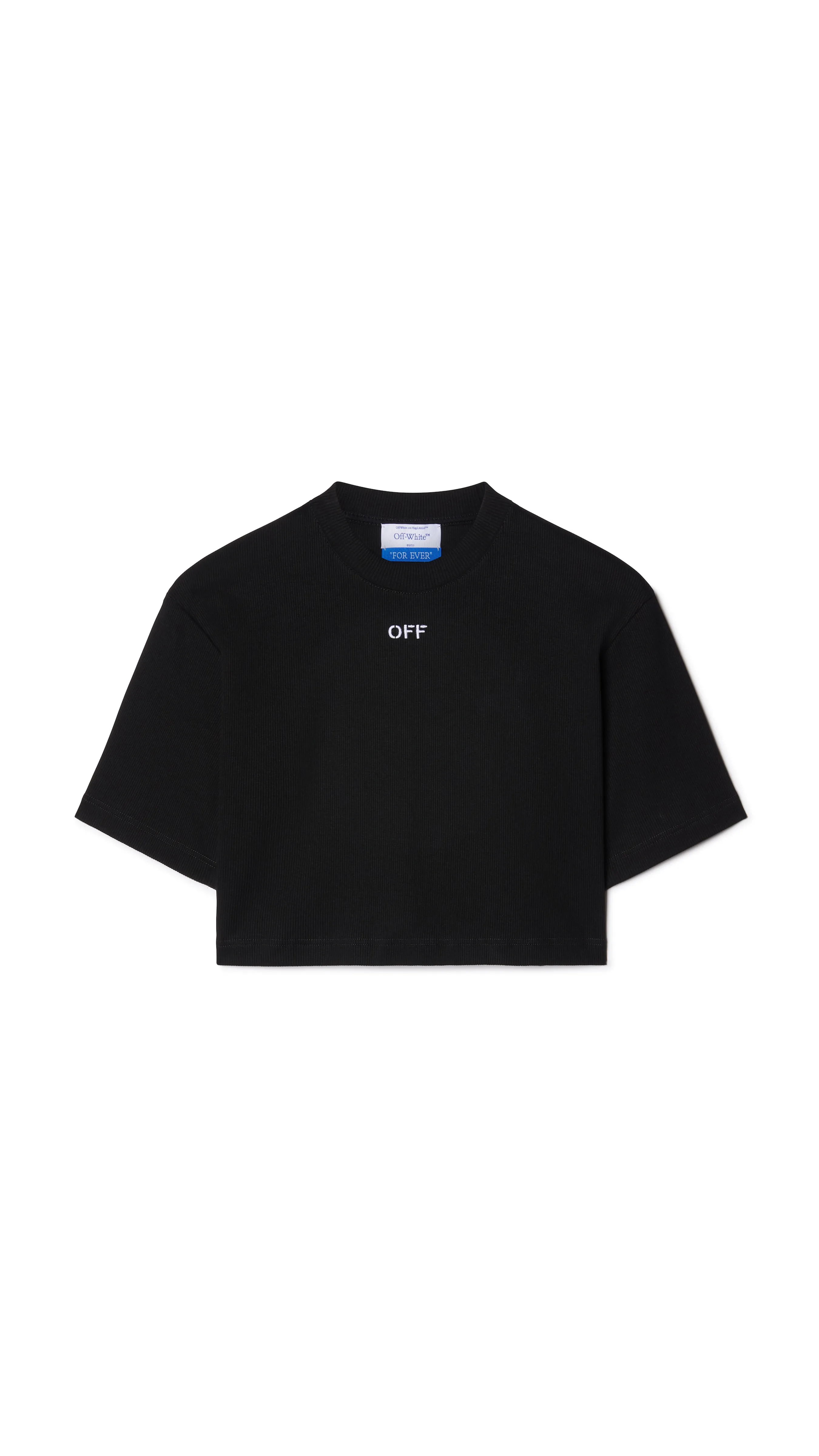 Off Stamp Rib Cropped Tee - Black