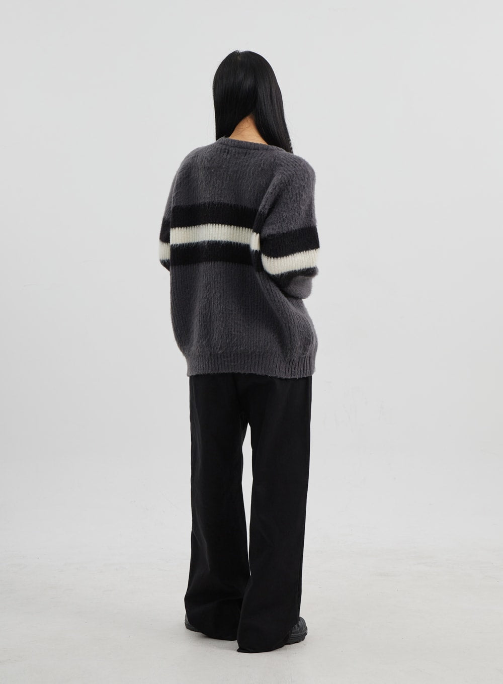 Oversized Crewneck Stripe Sweater CJ319