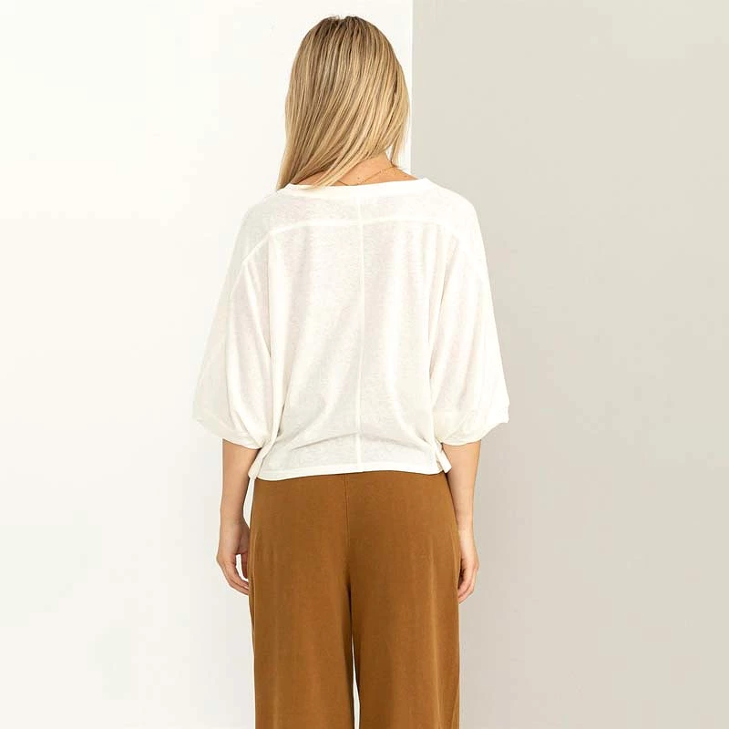 Oversized Drop Shoulder Cropped Basic Tee