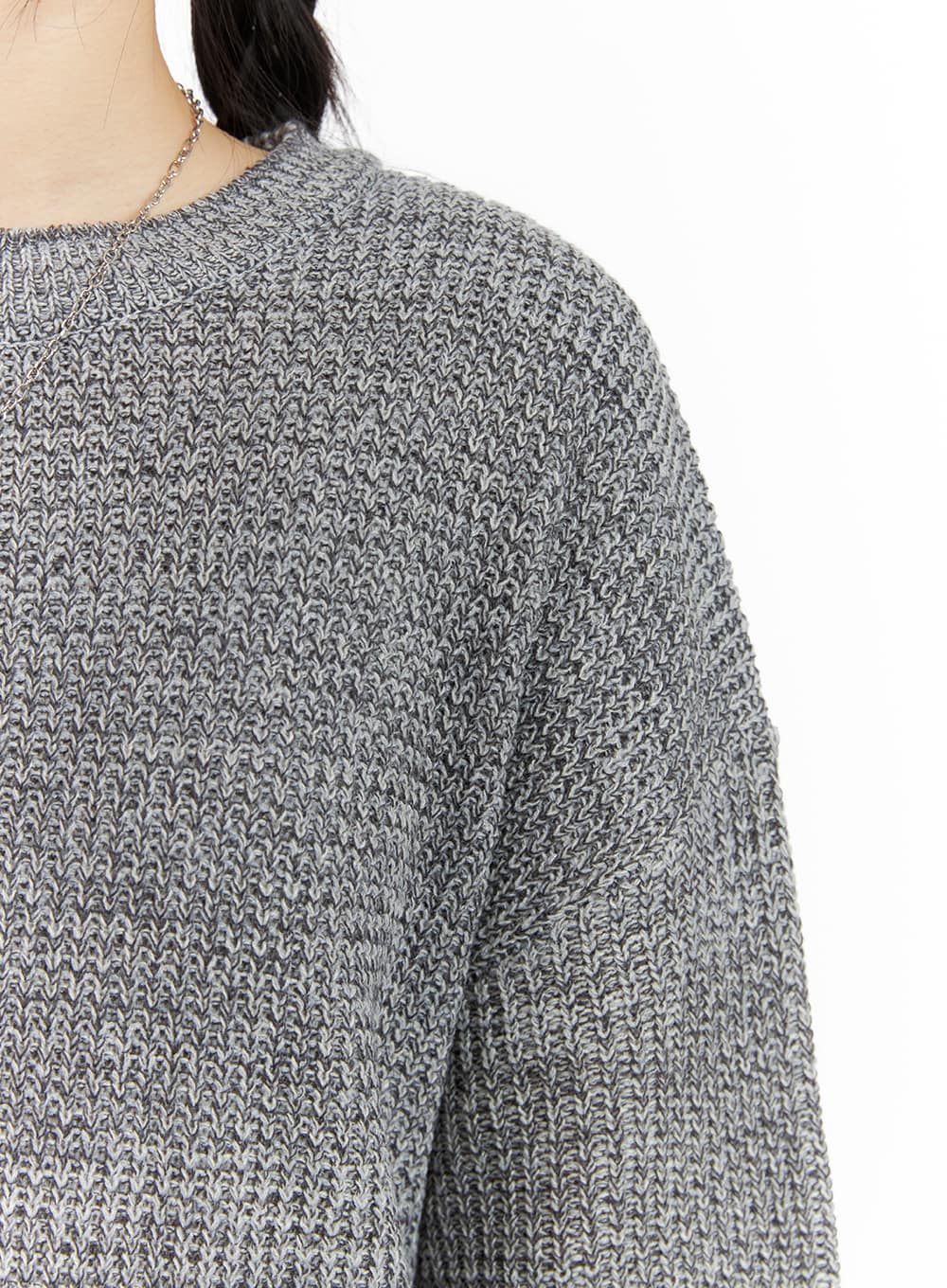 Oversized Solid Knit Sweater OM411