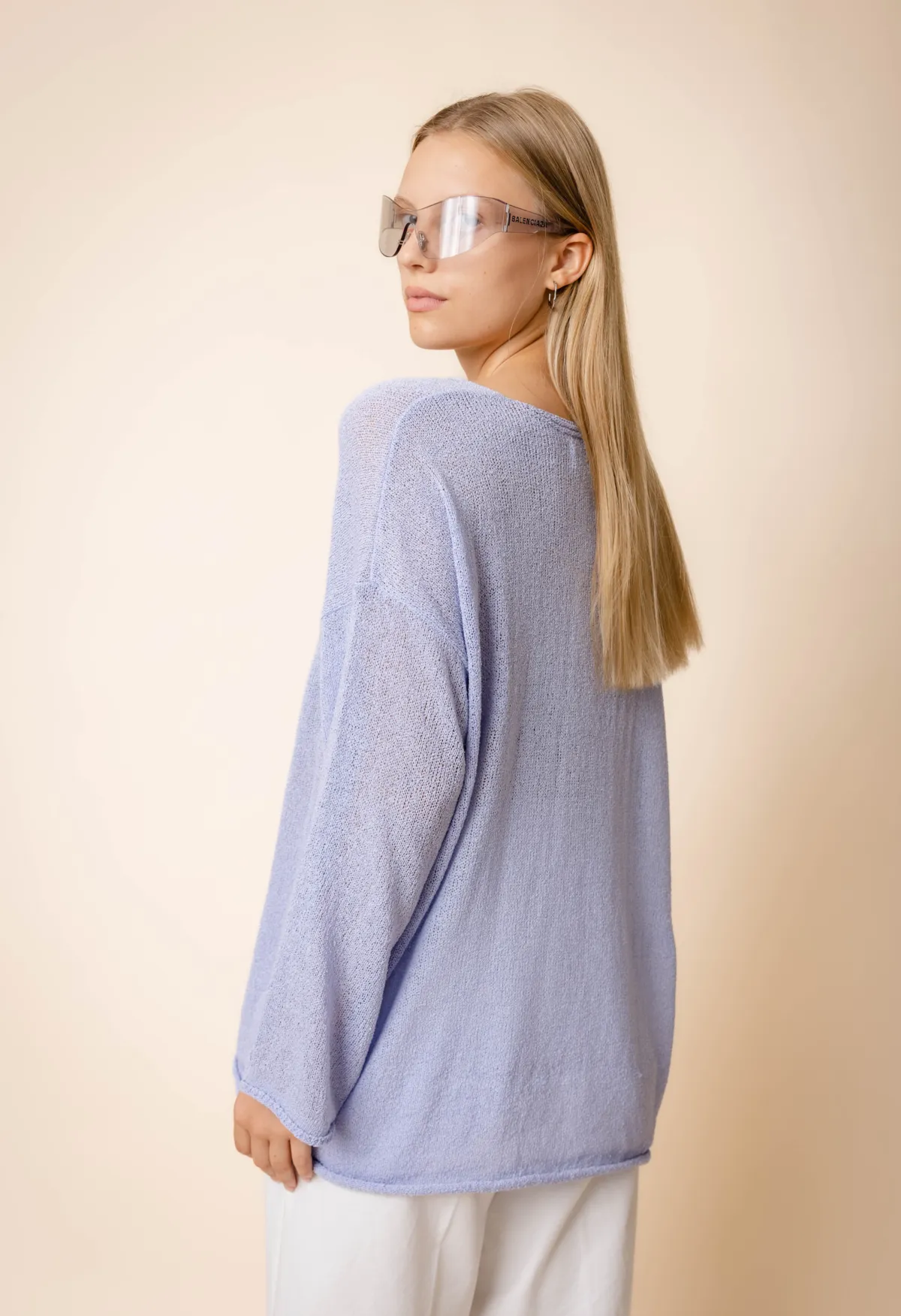 Oversized Stitch Sweater - Periwinkle