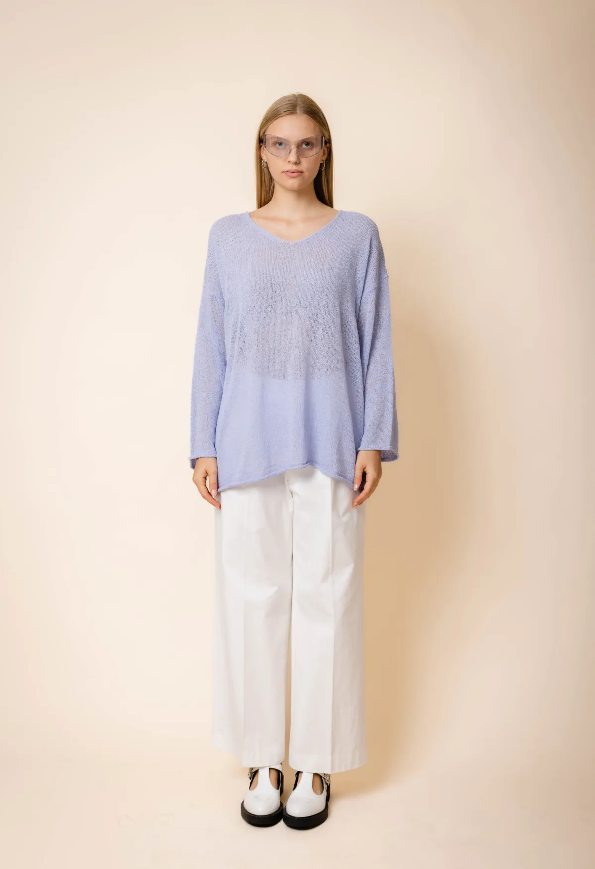 Oversized Stitch Sweater - Periwinkle