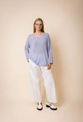 Oversized Stitch Sweater - Periwinkle