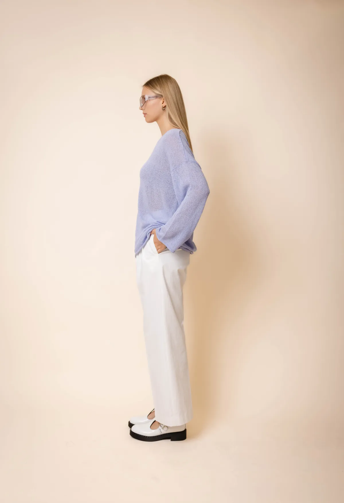 Oversized Stitch Sweater - Periwinkle