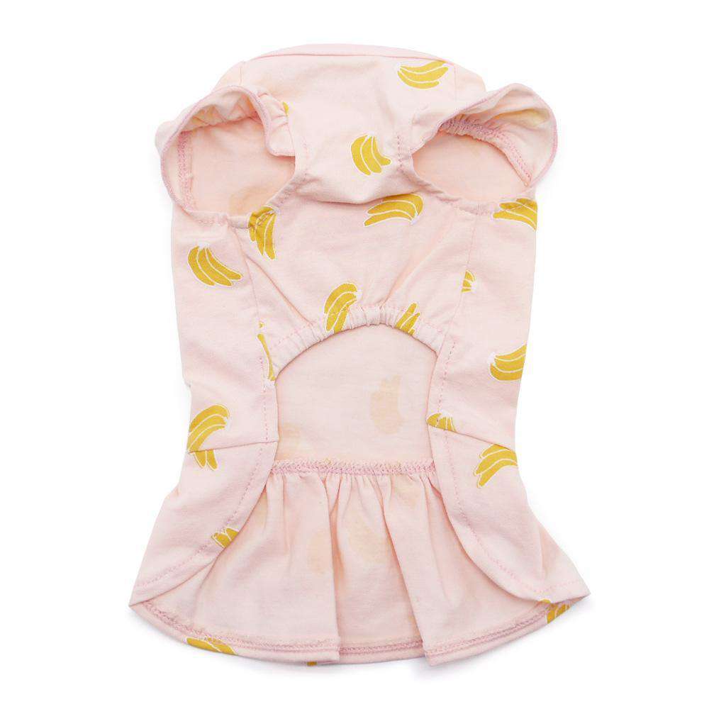 Pink Banana Print Dog Dress