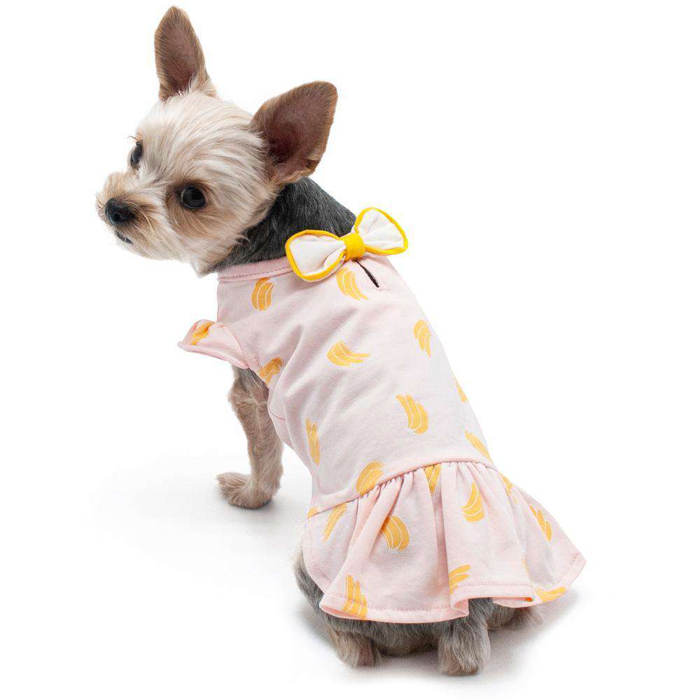 Pink Banana Print Dog Dress