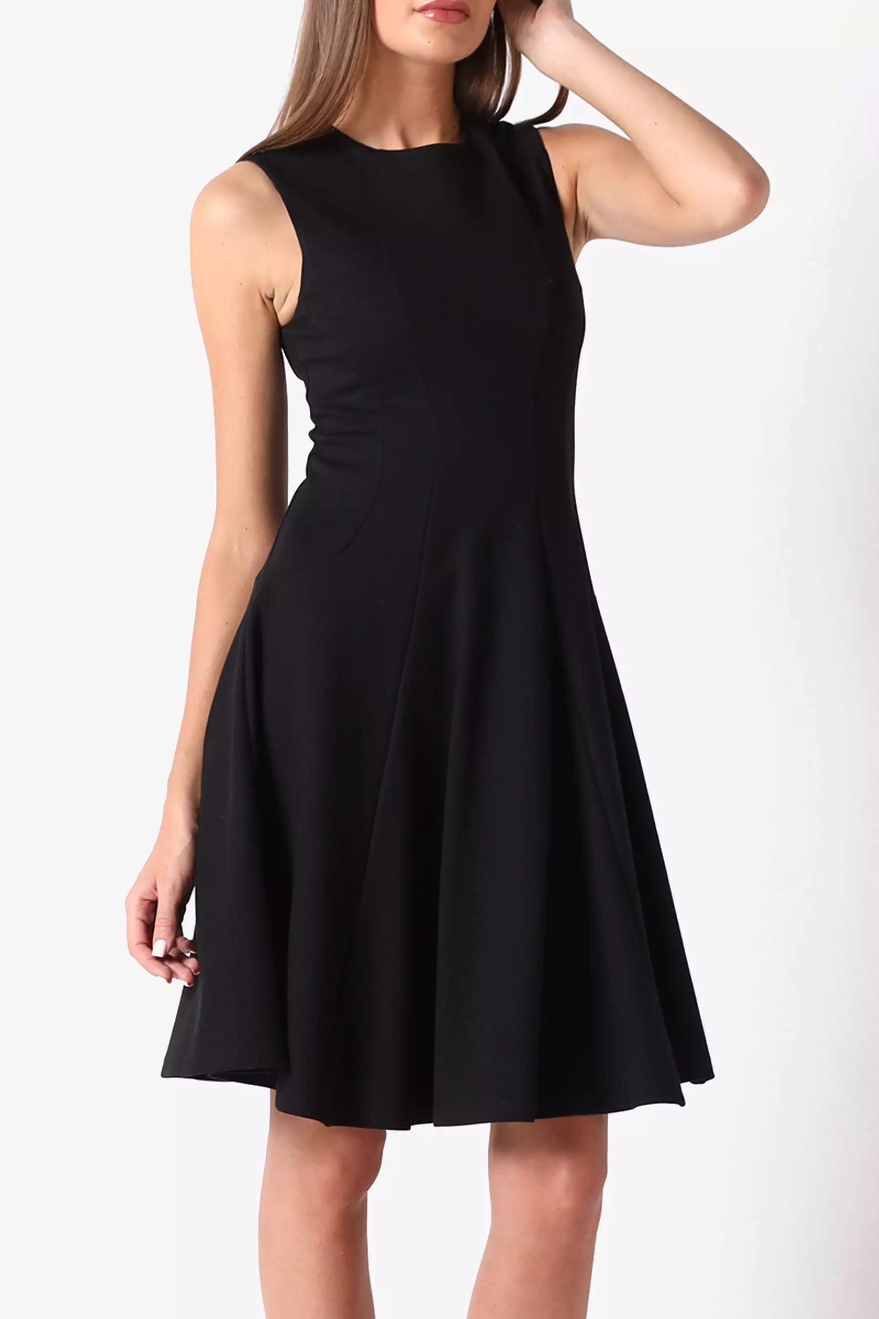 Pleated A-Line Curve Dress