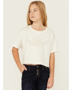 Product Name:  Ariat Girls' Logo Short Sleeve Graphic Cropped Tee