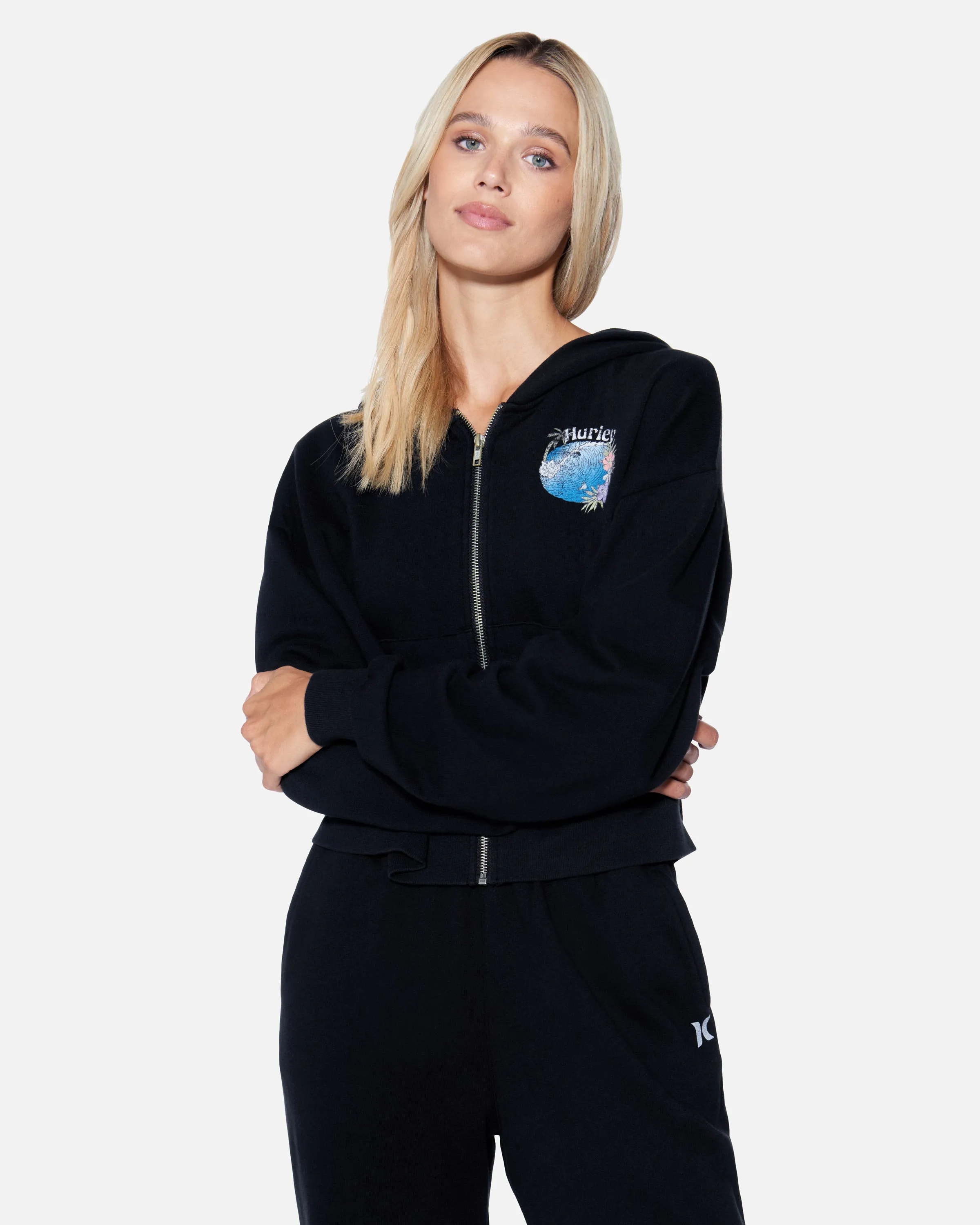 Protect The Sea Crop Zip Up Hoodie