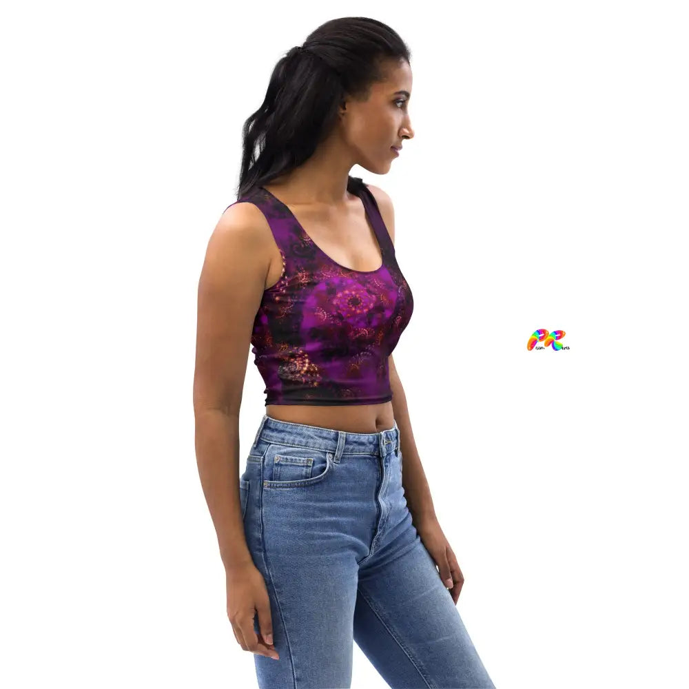 Purple Abstract Festival Crop Top