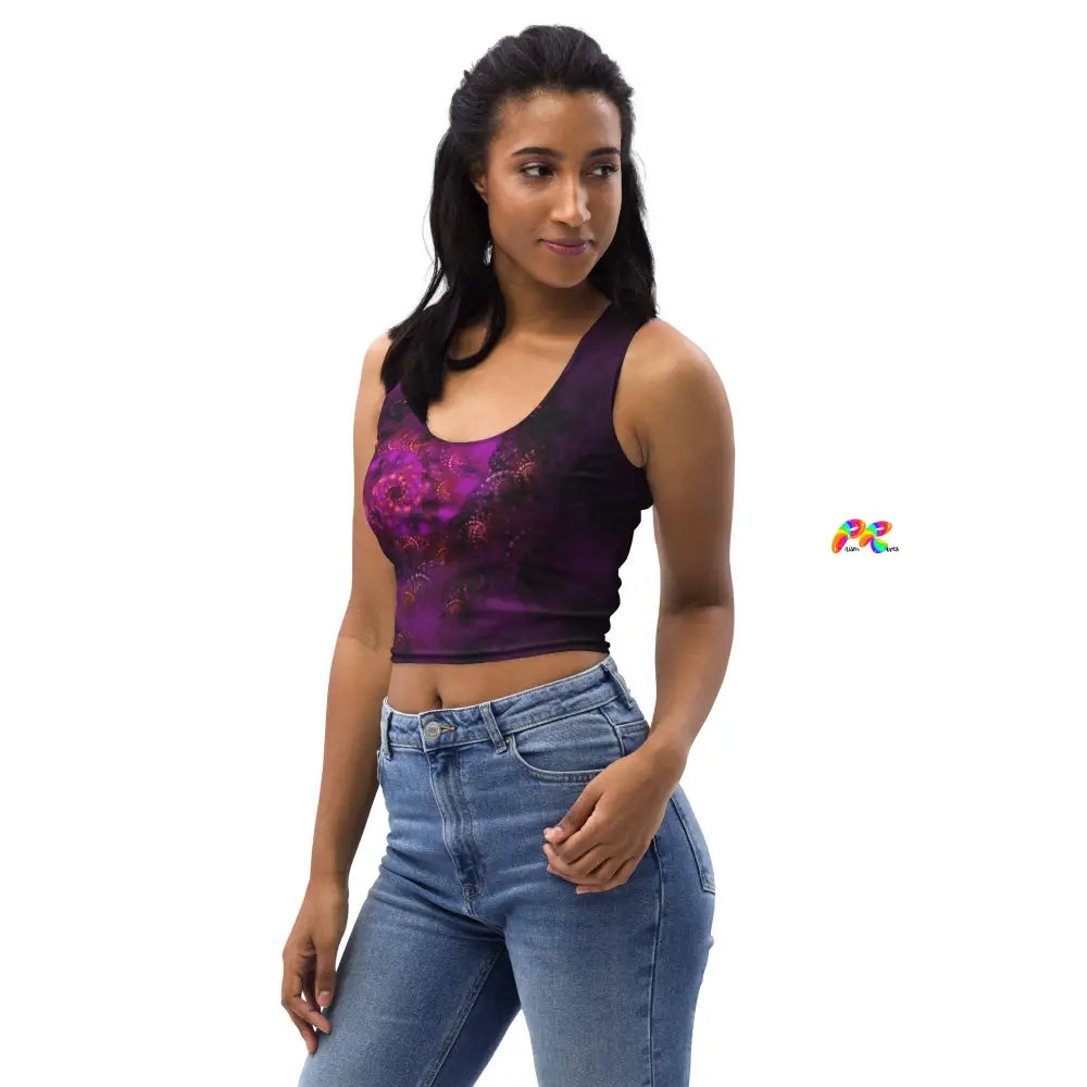 Purple Abstract Festival Crop Top