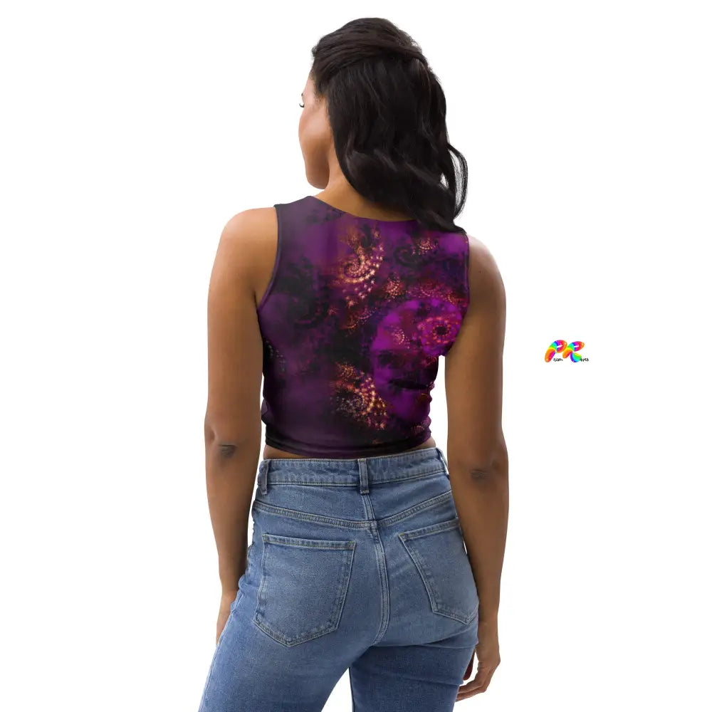 Purple Abstract Festival Crop Top