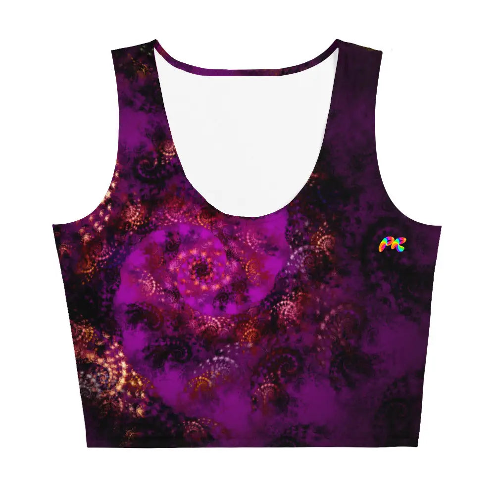 Purple Abstract Festival Crop Top