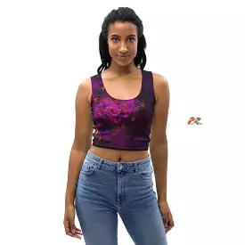 Purple Abstract Festival Crop Top