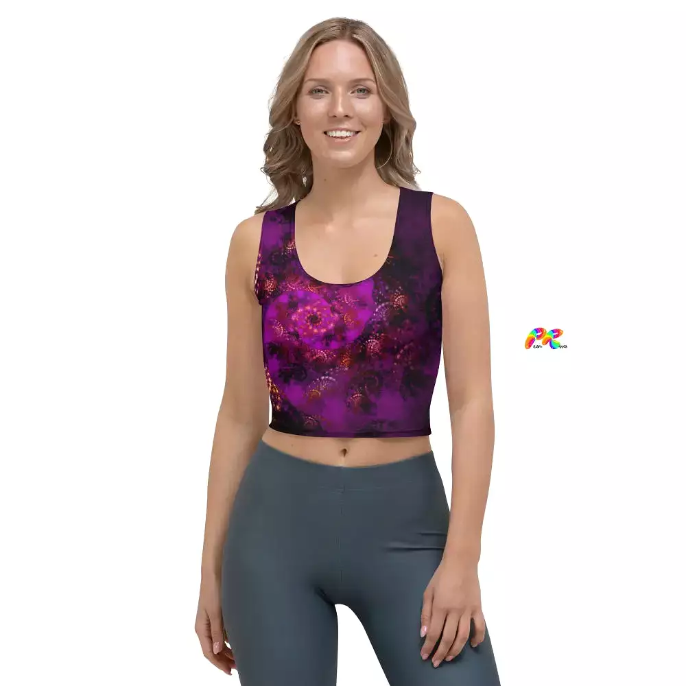 Purple Abstract Festival Crop Top