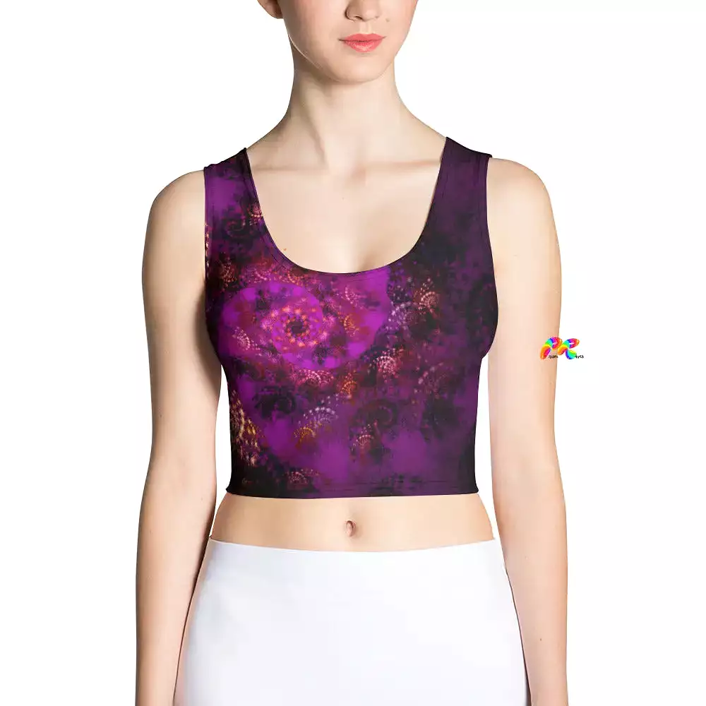 Purple Abstract Festival Crop Top