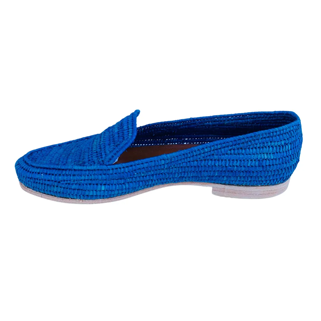 Raffia Loafers (Blue)