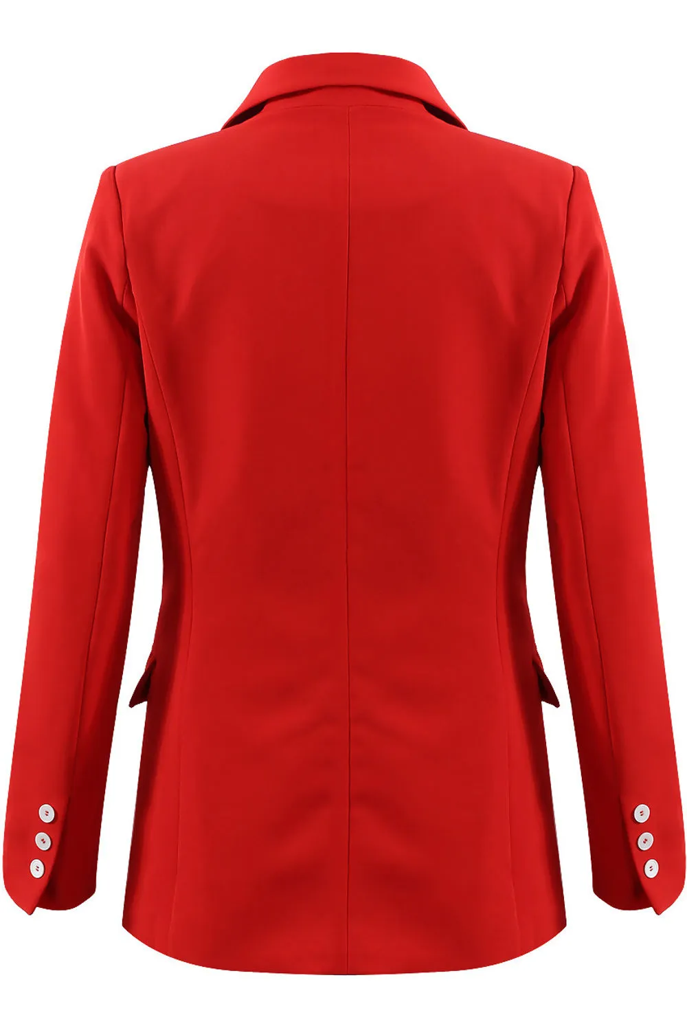 Red Tailored Six Button Double Breasted Coat