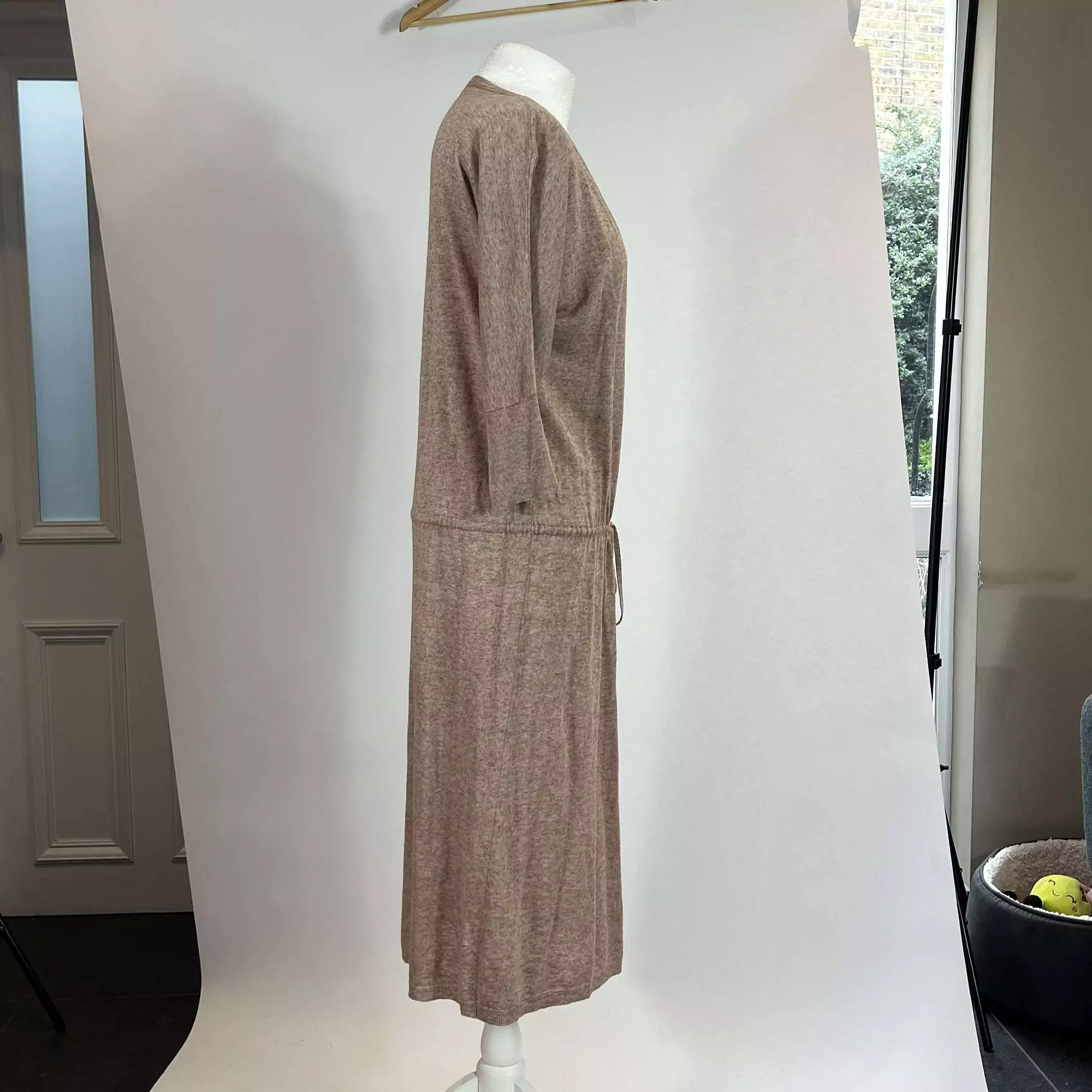 Roberto Collina Fawn Pink Marl Cotton Knit Midi Dress M