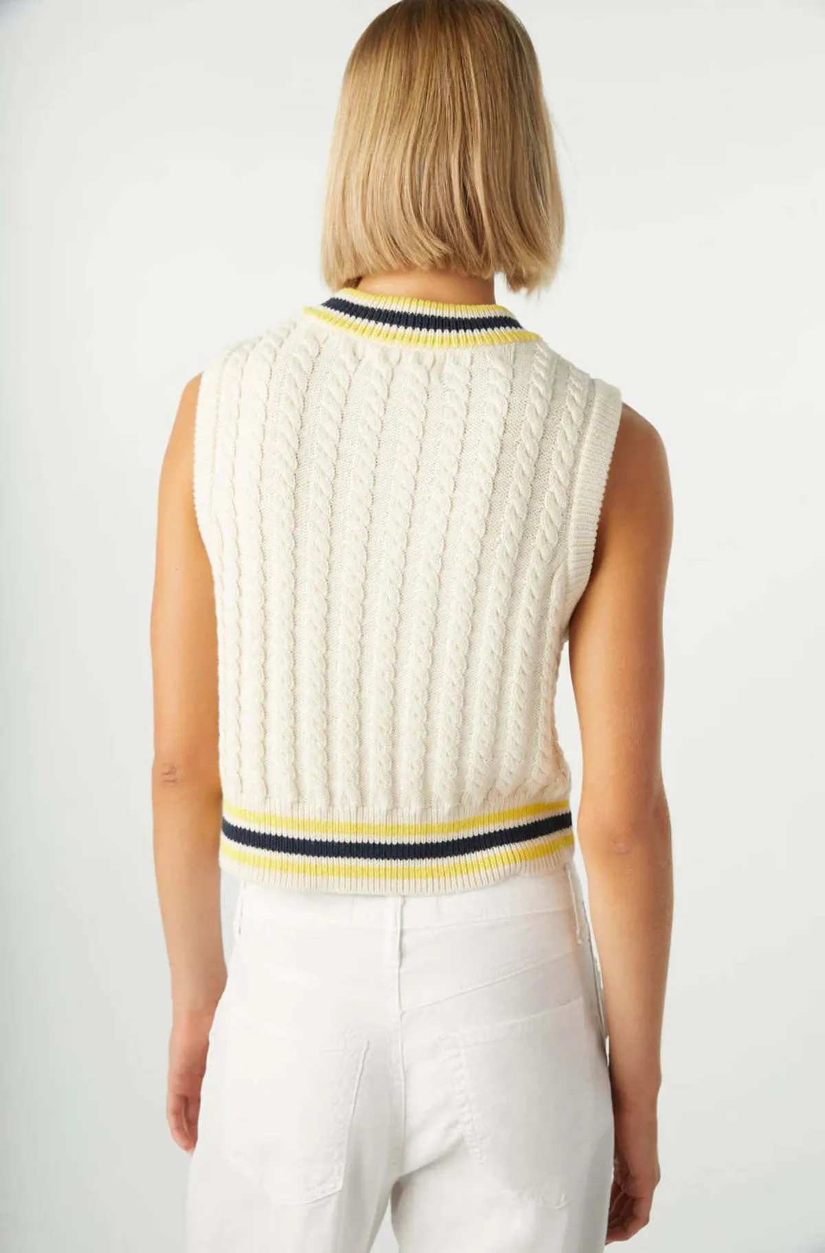 Selma Sweater Vest - Bone