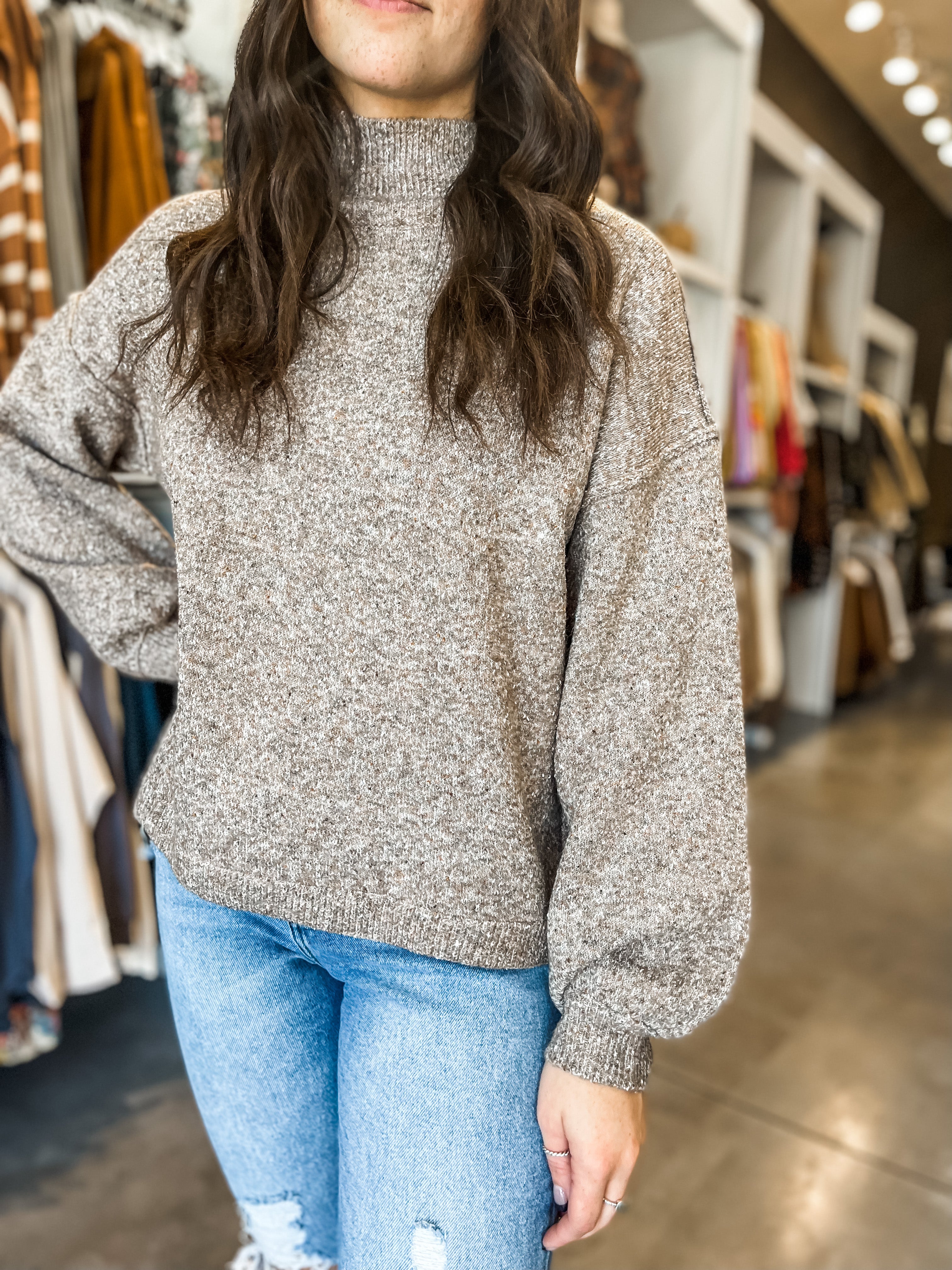 Simple Days Mock Neck Sweater