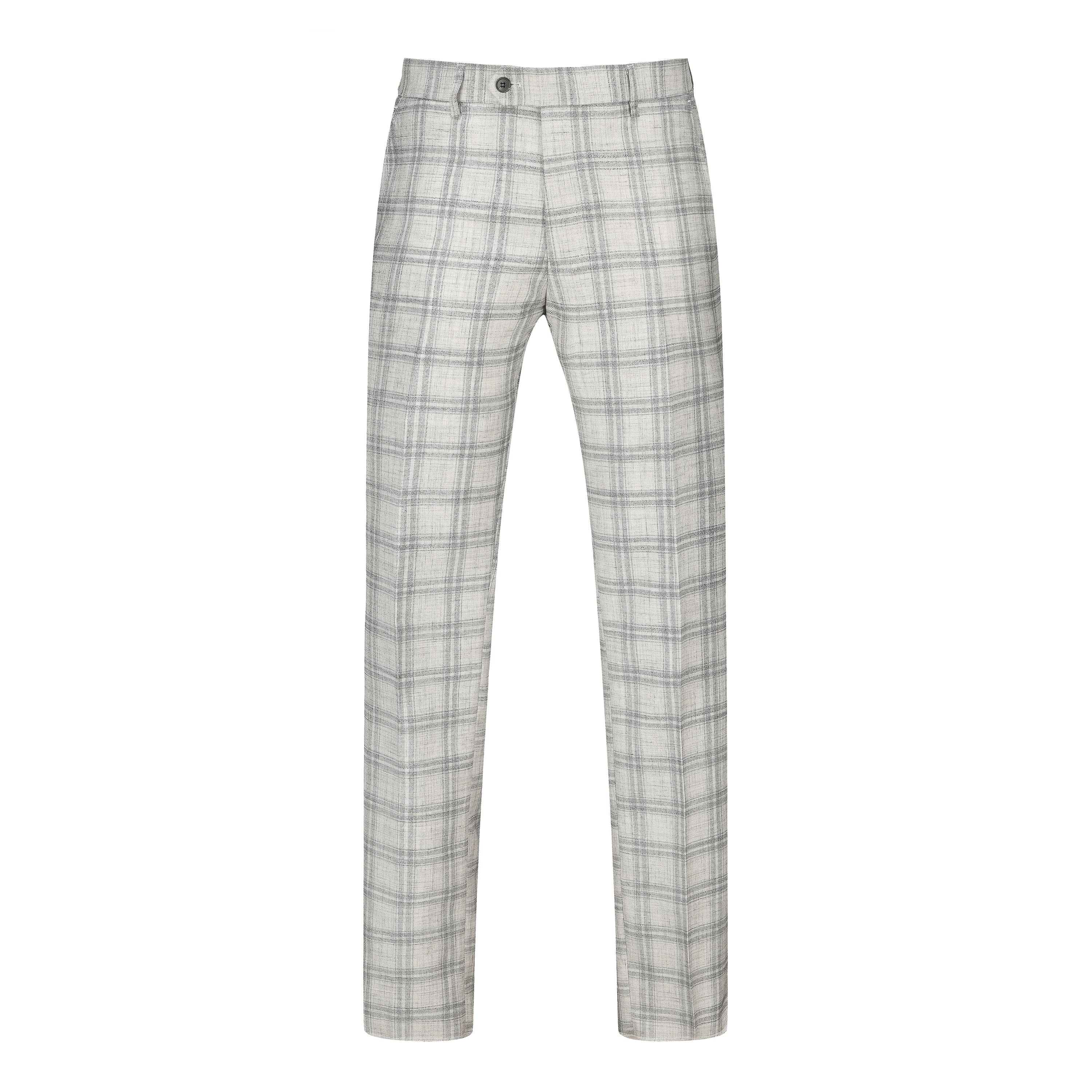 Slim Fit 2PC Grey Check Double Breasted Suit