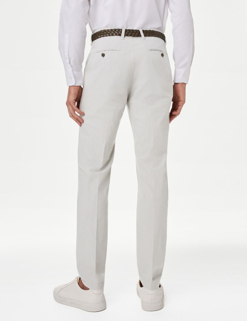 Slim Fit Textured Belted Chinos