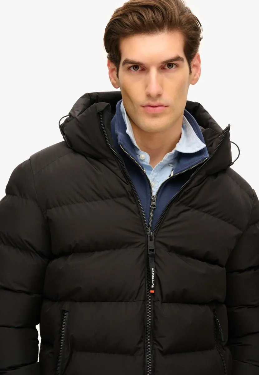 Superdry Hooded Sport Puffer Jacket Black