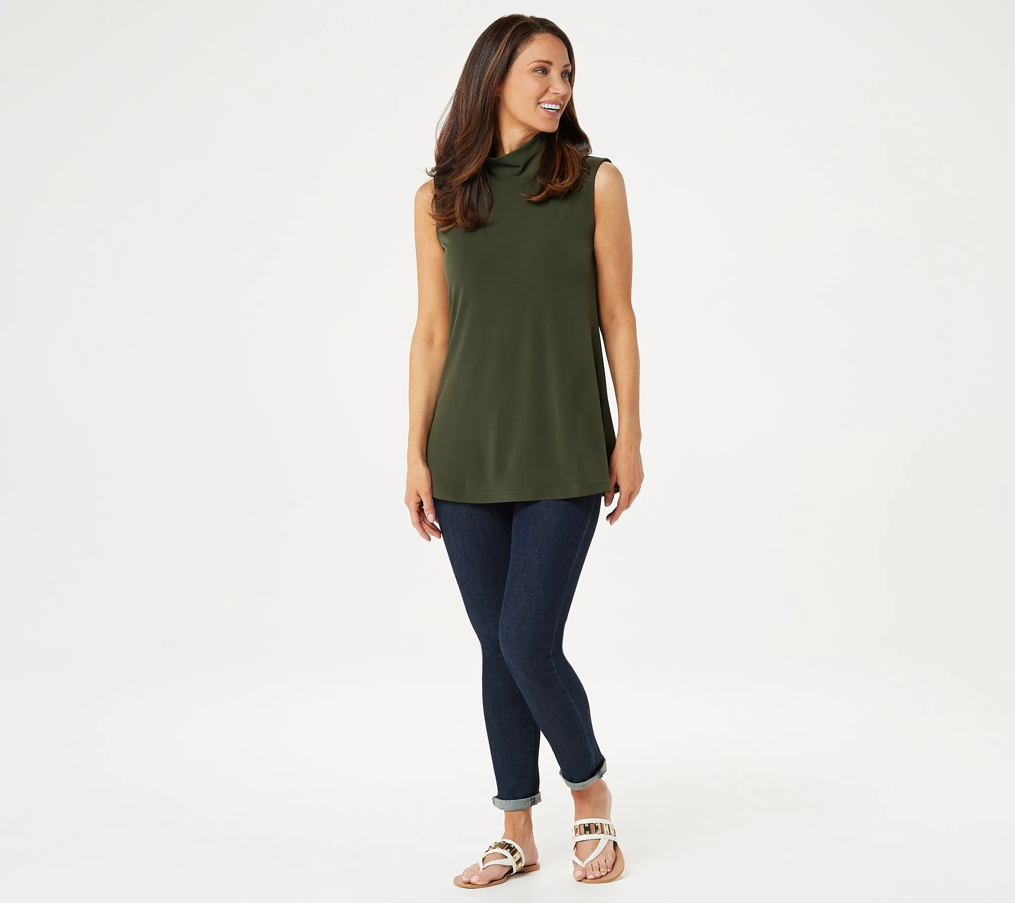 Susan Graver Modern Essentials Liquid Knit Mock Neck Top