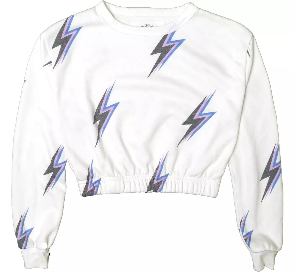 T2Love Lightning Bolts Crop Sweatshirt