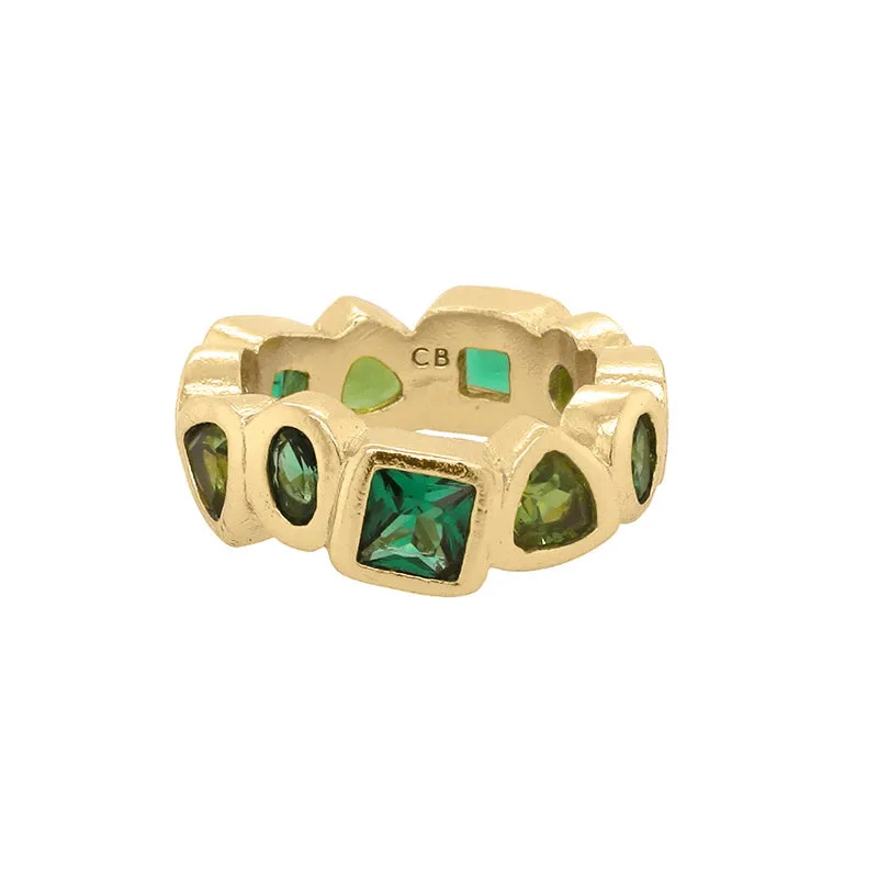 Thalia Ring in Green - 18K Gold Plated