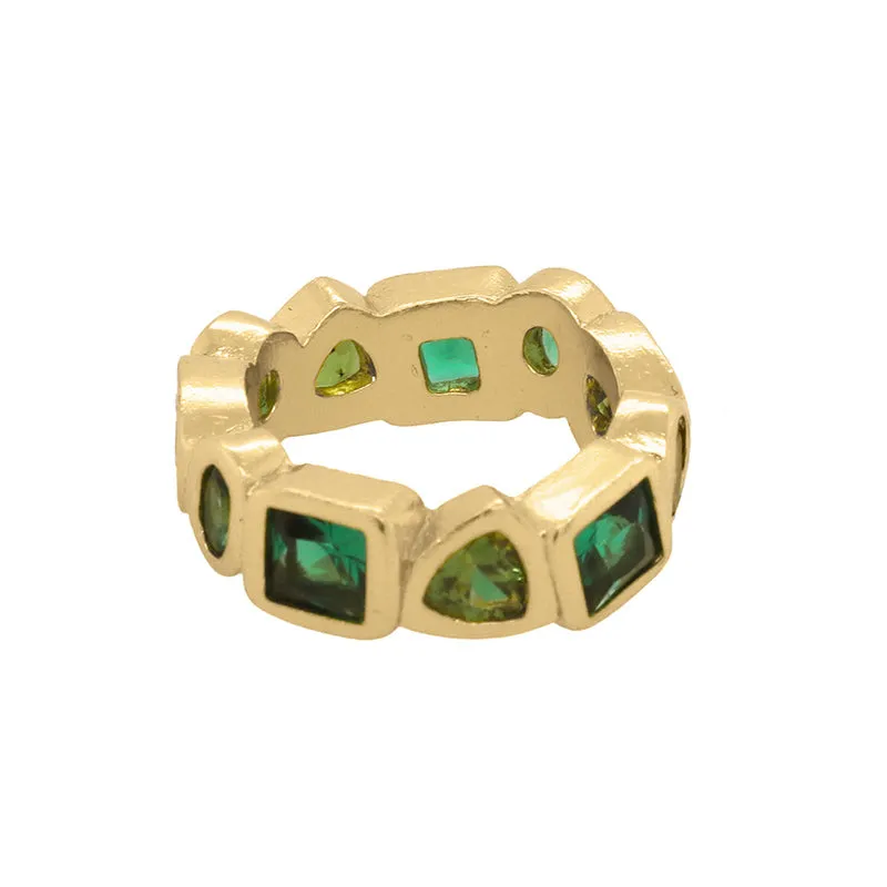 Thalia Ring in Green - 18K Gold Plated