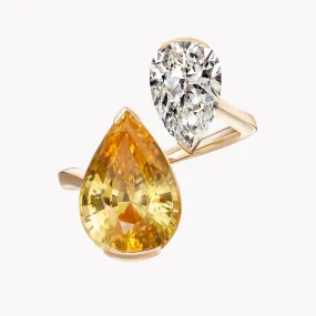 The Daphne Orange-Yellow Sapphire & Diamond Ring