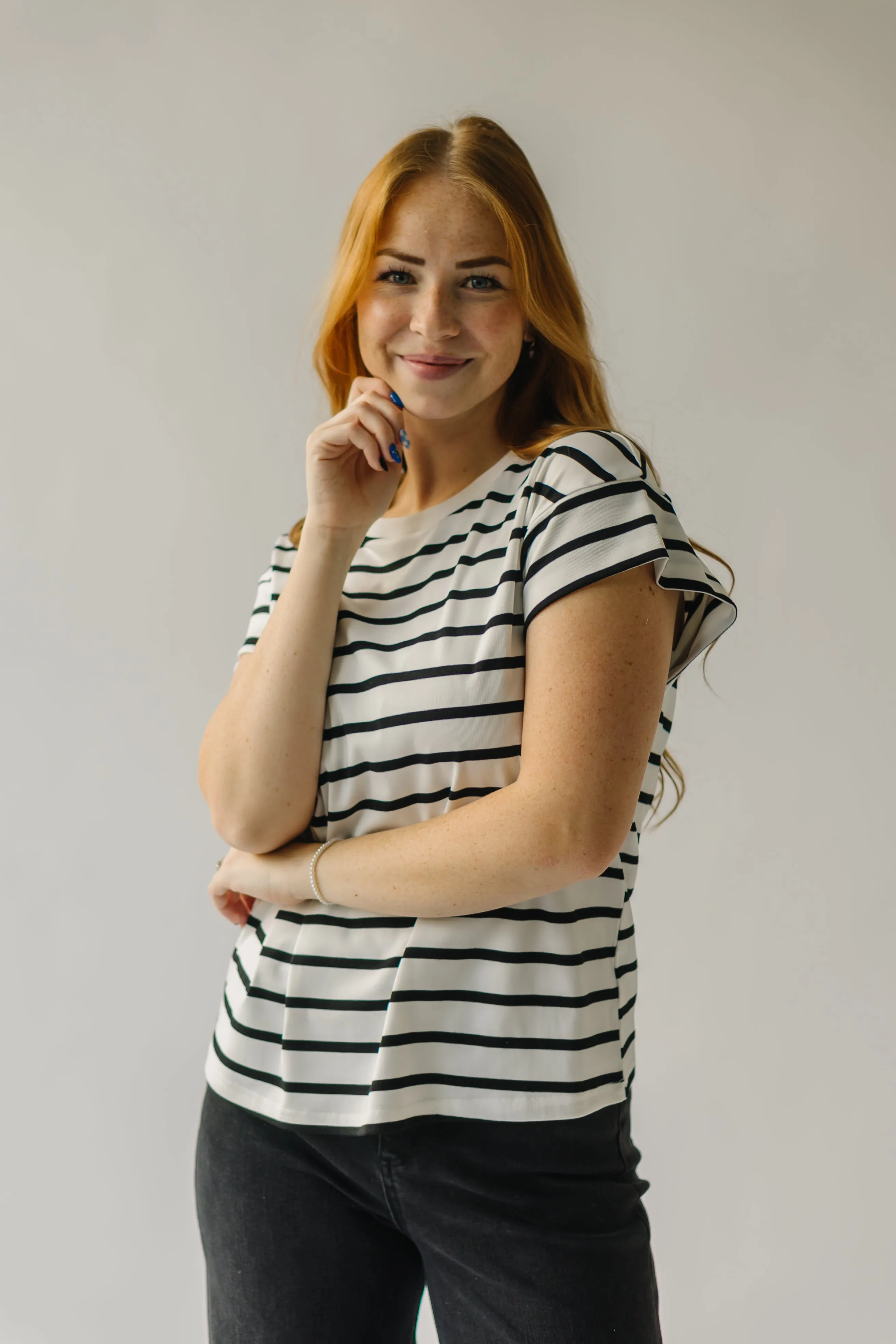 The Fetters Striped Tee in White + Black